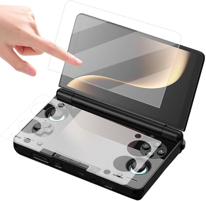 Displayschutzfolie für AYN-THOR Spielekonsole, gehärtetes Glas, Dual-Screen, vollständige Abdeckung,