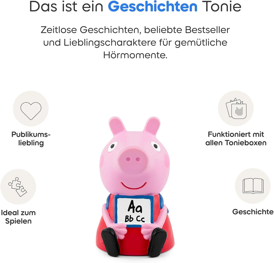 tonies Hörfigur für Toniebox, Peppa Pig - Das Schulfest und 7 weitere Geschichten, Hörspiel für Kind