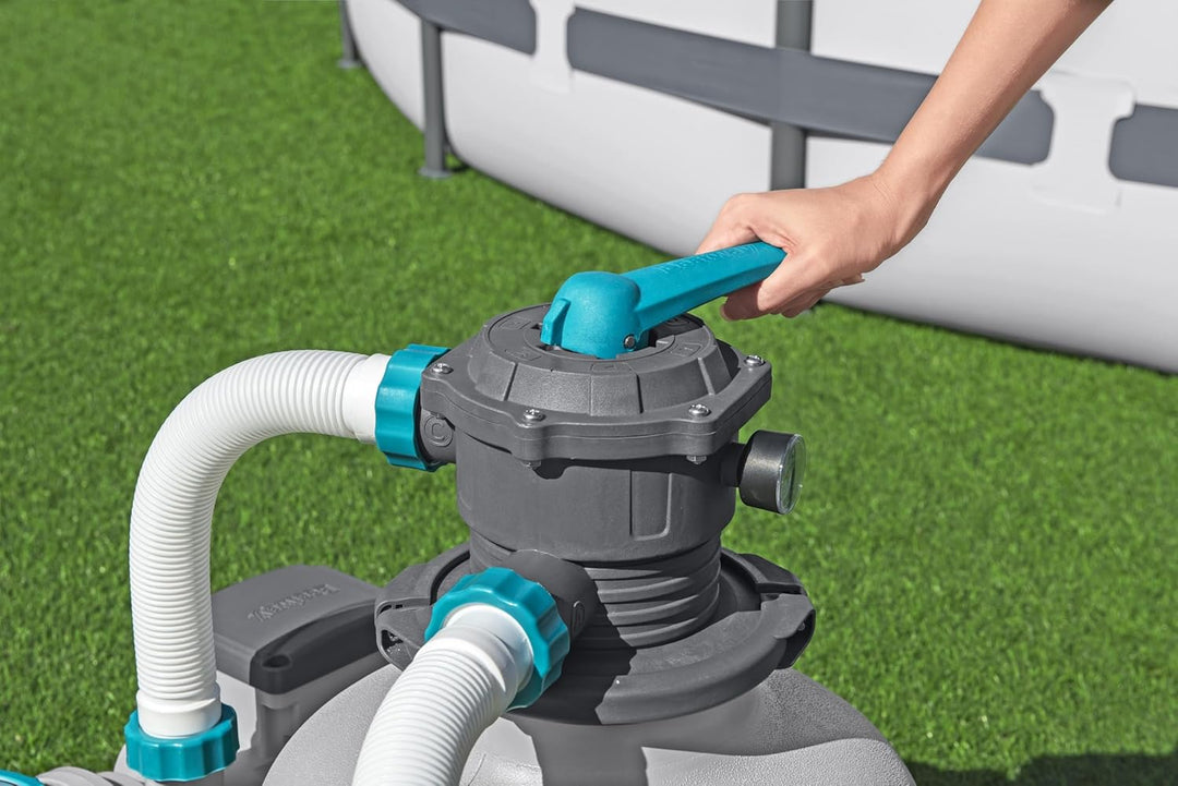Bestway Sandfilterpumpe für oberirdischen Pool, 11.355 l – 62 cm x 48,5 cm x 67 cm – Grau/Grün