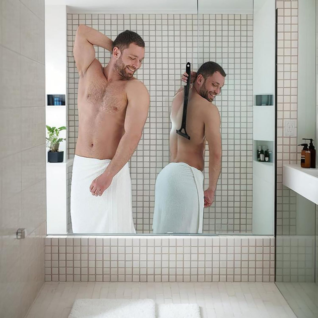 Rückenrasierer Herren Rücken Rasierer - Black, 1 Stück, Rückenhaarentferner Body Men, Enthält 2 Scha