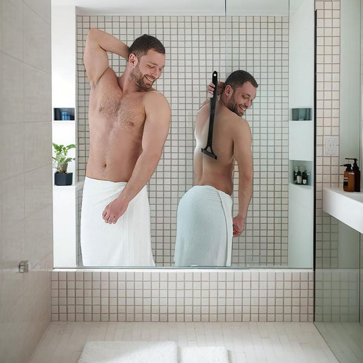 Rückenrasierer Herren Rücken Rasierer - Black, 1 Stück, Rückenhaarentferner Body Men, Enthält 2 Scha