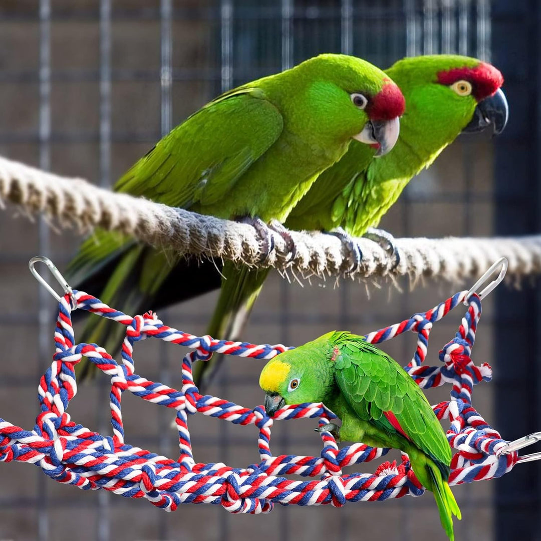 2er Pack Farbiges Kletternetz für Vögel und Kleintiere, Ratten-Kletternetz, Hängende Hängematte, Vog