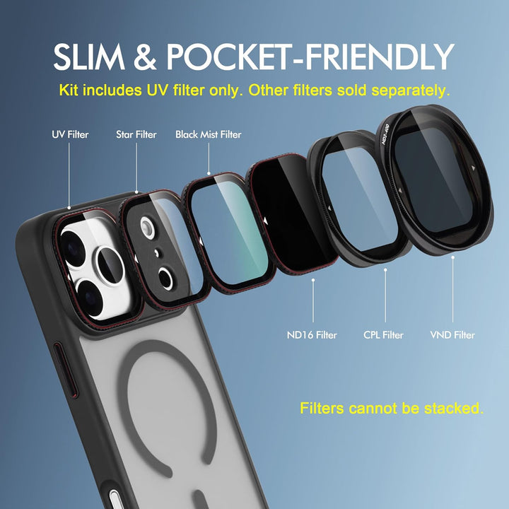 Magnetischer UV-Filter für iPhone 17 Pro mit Hülle | MagSafe Kompatibel | Schnellwechsel für CPL/ND/