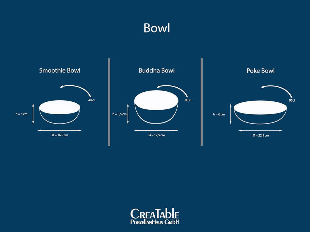 CREATABLE 23412, Serie Nature Collection BUNT Bowl Set, Geschirrset, 12 teilig, Steingrau, Wasserbla