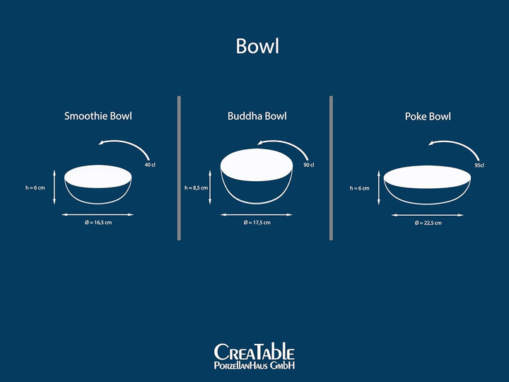 CREATABLE 23412, Serie Nature Collection BUNT Bowl Set, Geschirrset, 12 teilig, Steingrau, Wasserbla