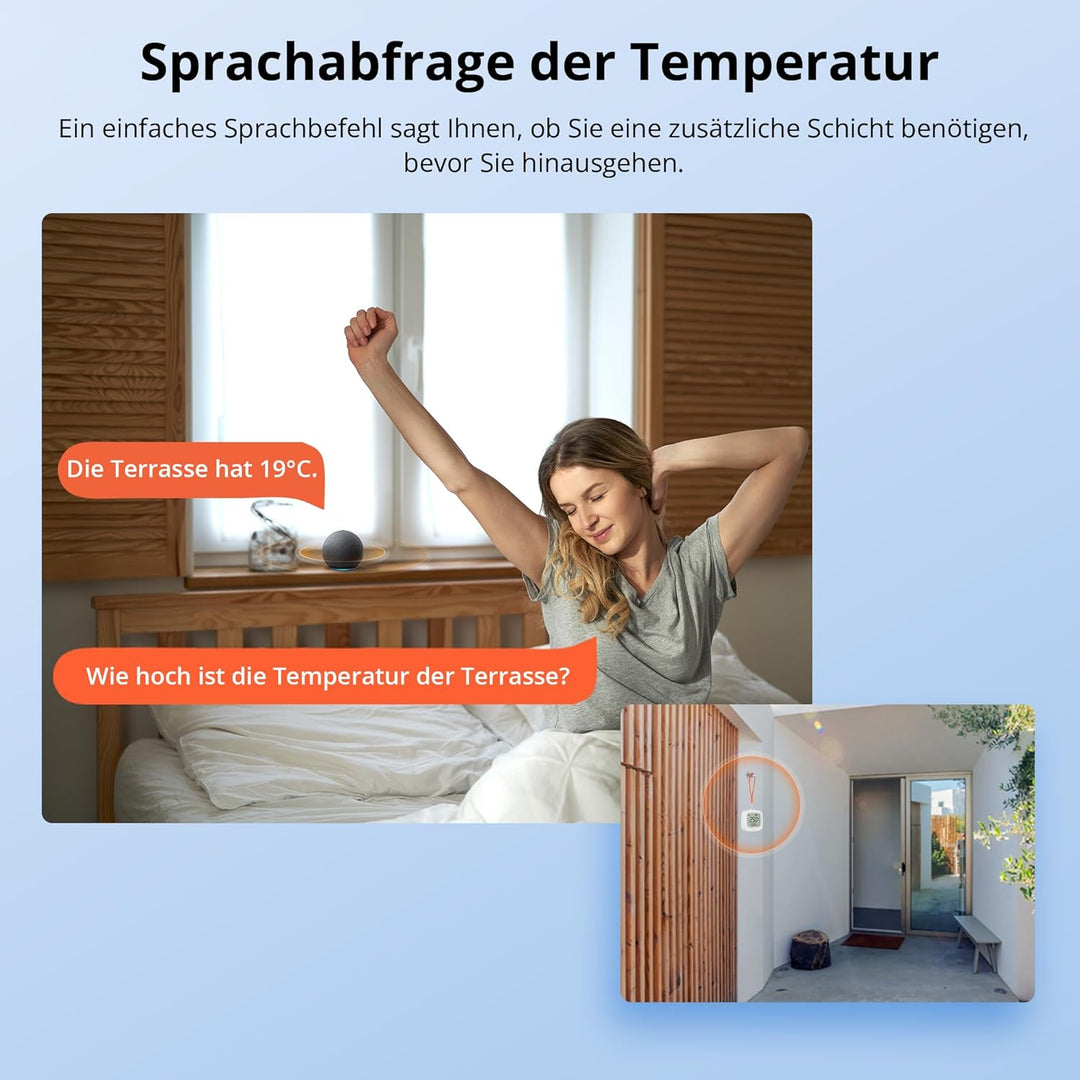 SONOFF SNZB-02WD IP65 Zigbee LCD Smart-Temperatur-Feuchtigkeitssensor, wasserdicht für Gewächshaus/B