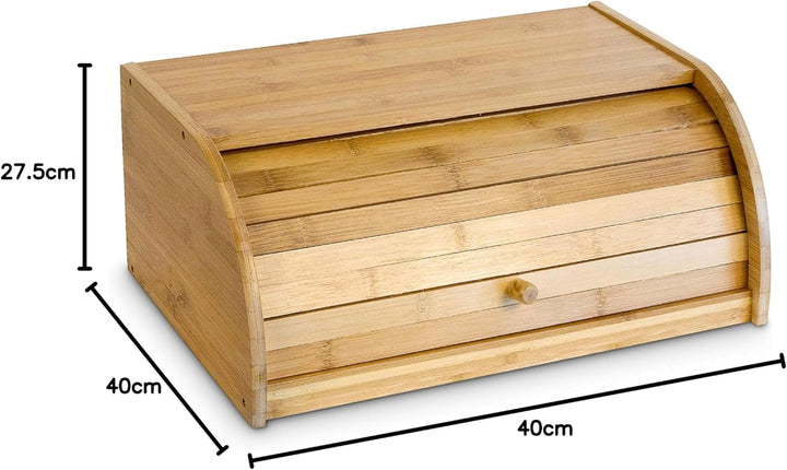 Relaxdays Brotkasten Bambus HBT: 16,5 x 40 x 27,5 cm Rollbrotkasten, natur & Küchenhelfer Bambus 5-t