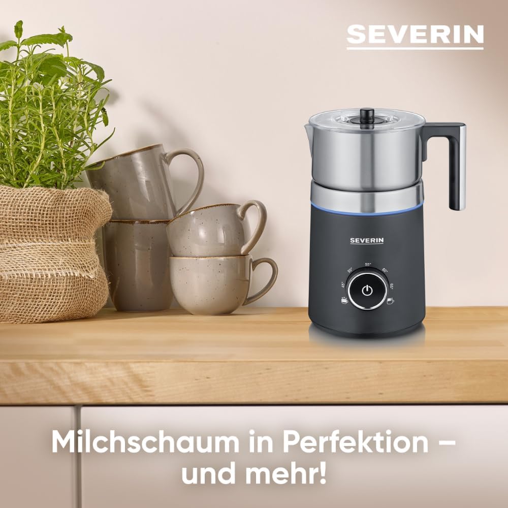 SEVERIN SPUMA 700 Induktions-Milchaufschäumer, elektrischer Milchaufschäumer ohne Anbrennen, spülmas