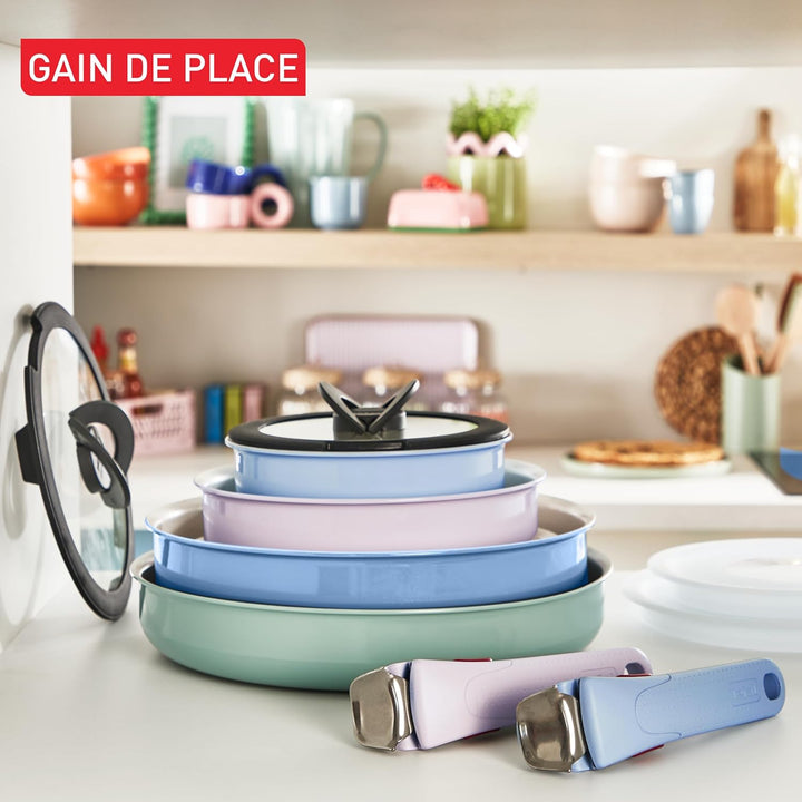 Tefal Ingenio Serenity L827S404 Kochgeschirr, 4-teilig, Standard, Antihaftbeschichtung, sicherer abn