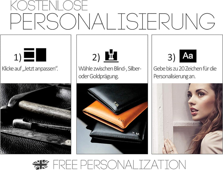 DELMON VARONE - Personalisierbare Schreibtischunterlage XXL aus Vintage Leder Anilin braun, Rutschfe