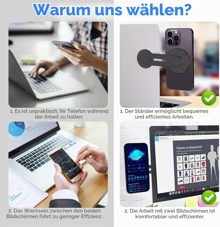 CloudValley Magnetische Laptop Handy Ständer, Einstellbare Kamera-Übergabe Zubehör für MacBook &amp; iPh