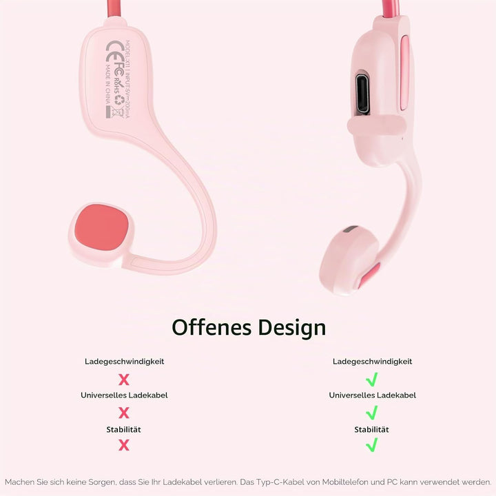 IFECCO Kopfhörer Kinder, Kabellose Kopfhörer für Kinder Bluetooth mit Mikrofon, 88dB Sichere Lautstä