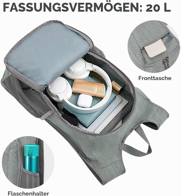 G4Free 10/15/20L Faltbarer Rucksack Klein, Wanderrucksack Leicht, Tagesrucksack Damen Herren für Wan
