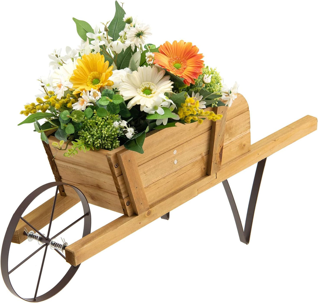 COSTWAY Blumenwagen, Pflanzwagen mit 9 magnetischen Zubehörteilen & 1 Eisenrad & 2 Griffen, Blumenka