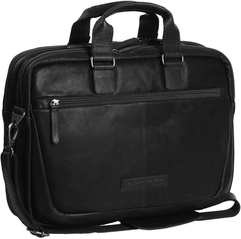 The Chesterfield Brand Seth Samuel - Laptoptasche 15" Leder 40 cm Schwarz, Schwarz