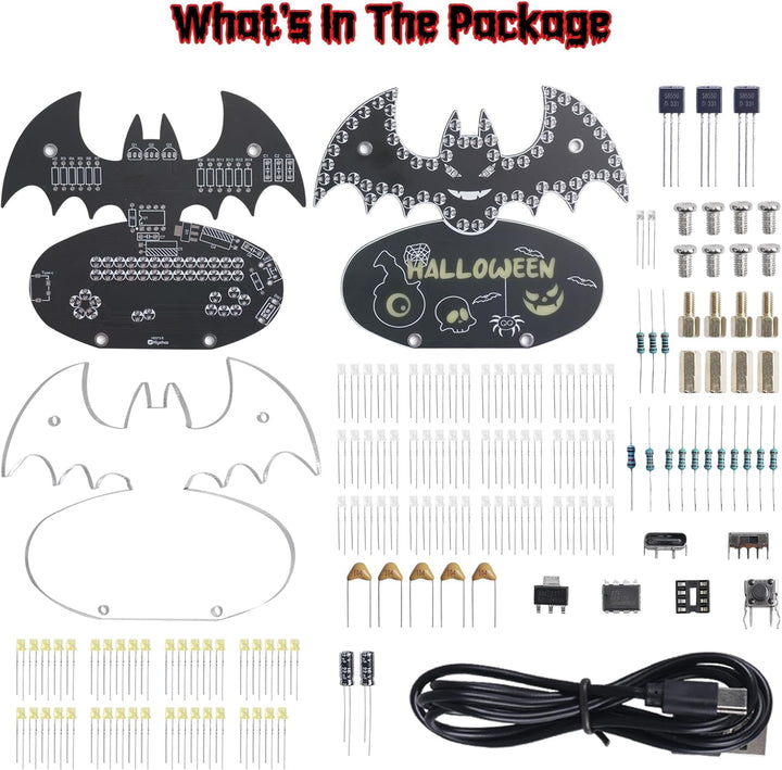 Löt Bausatz, Fledermaus LED Licht Löten Übungssatz, DIY Electronic Kits für Anfänger, Lehr und Lerna