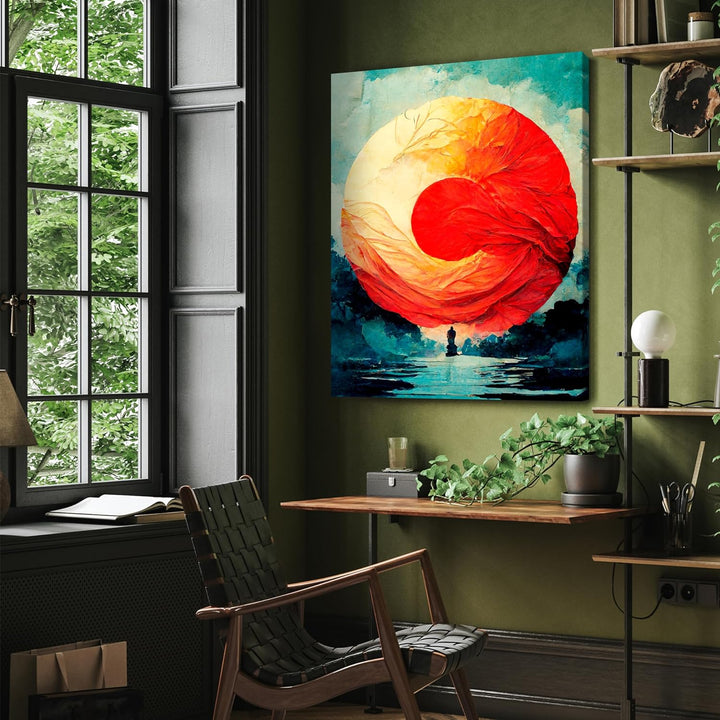 wandmotiv24 Leinwandbild Malerei, 80x60cm, Hochformat, Landschaft, Fantasy, Deko, Bilder auf Leinwan