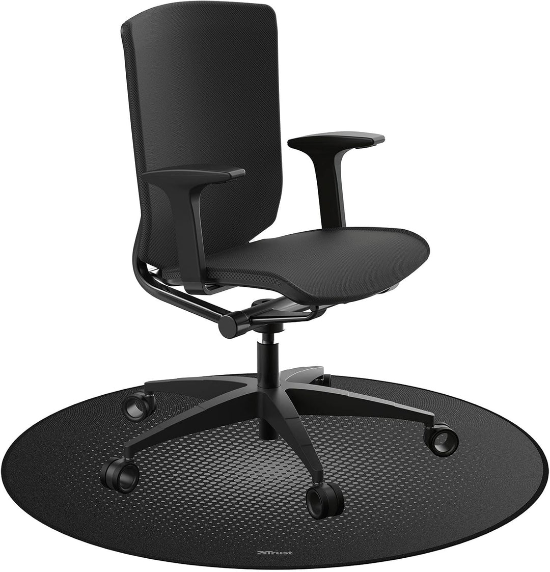 Trust Gaming Mika Runde Bodenschutzmatte, 117 cm, rutschfeste Unterseite, Abriebfest, Stuhlunterlage