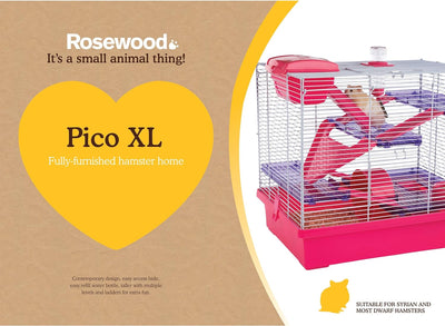 Rosewood 19177 Hamsterkäfig Pico - X-Large, pink rose 1 Stück (1er Pack), rose 1 Stück (1er Pack)