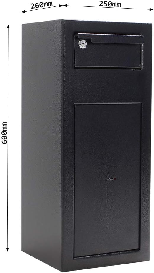 HomeDesignDeposit HDD-1 Schwarz Doppelbartschloss 2 Schlüssel HxBxT 600x250x260 mm versperrbarer Ein