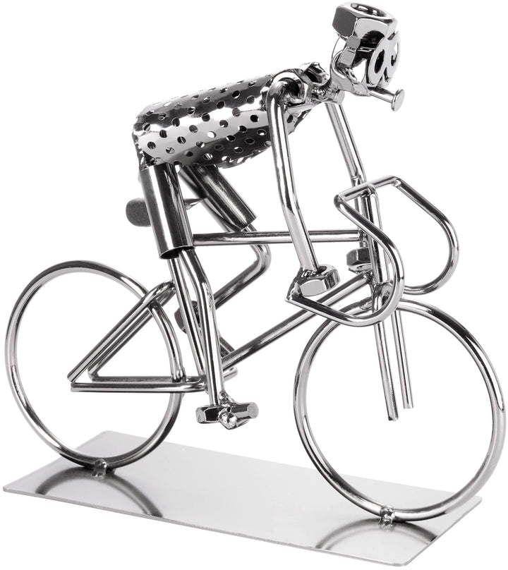 BRUBAKER Schraubenmännchen Fahrradfahrer - Fahrrad Eisenfigur Metallmännchen - Handarbeit Metallfigu