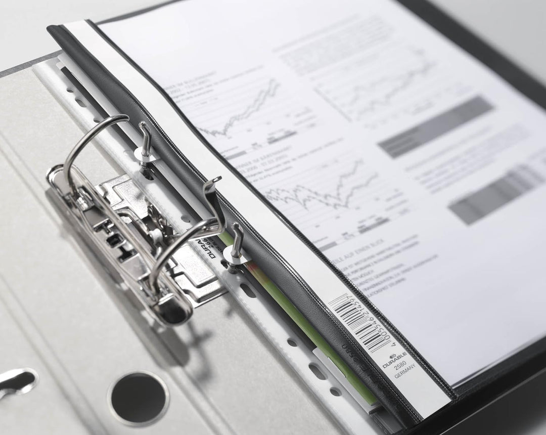 Durable Sichthefter mit Abheftschieber, überbreit, grün, 25er Packung, 258005, grün