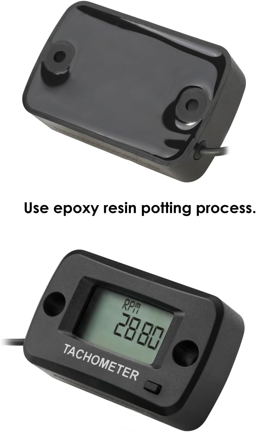 NInE-ROnG Jayron LCD Digital Benzin Induktiver Drehzahlmesser Wasserdicht für Motorrad Motocross Ras