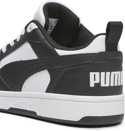 PUMA Unisex Kinder Rebound V6 Lo Jr Sneaker 35.5 EU Puma White Puma Black, 35.5 EU Puma White Puma B