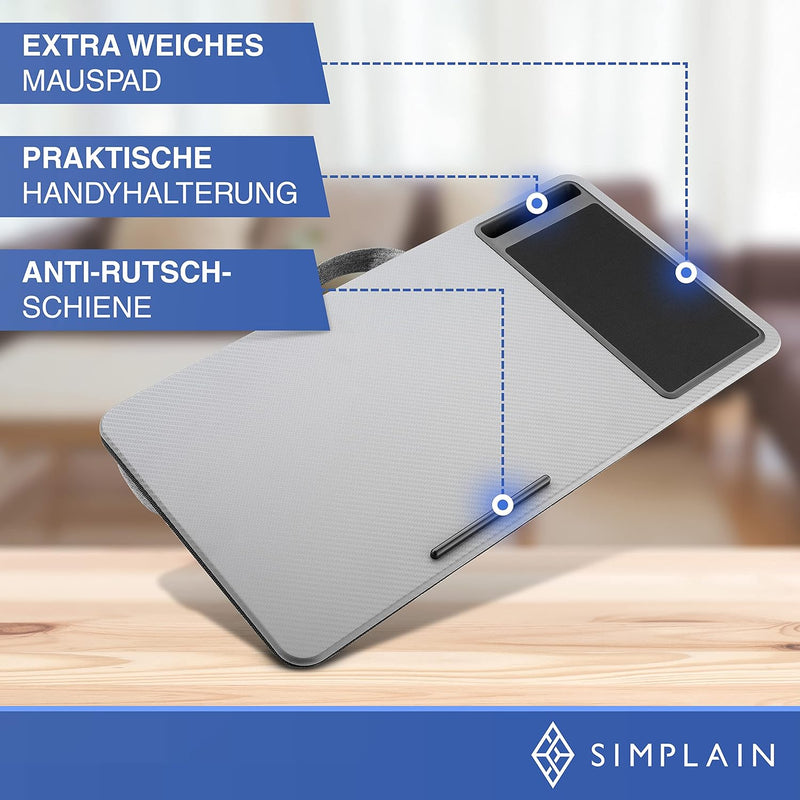 Simplain Laptopkissen, optimal für Arbeiten ausserhalb des Bettes Grau, Grau