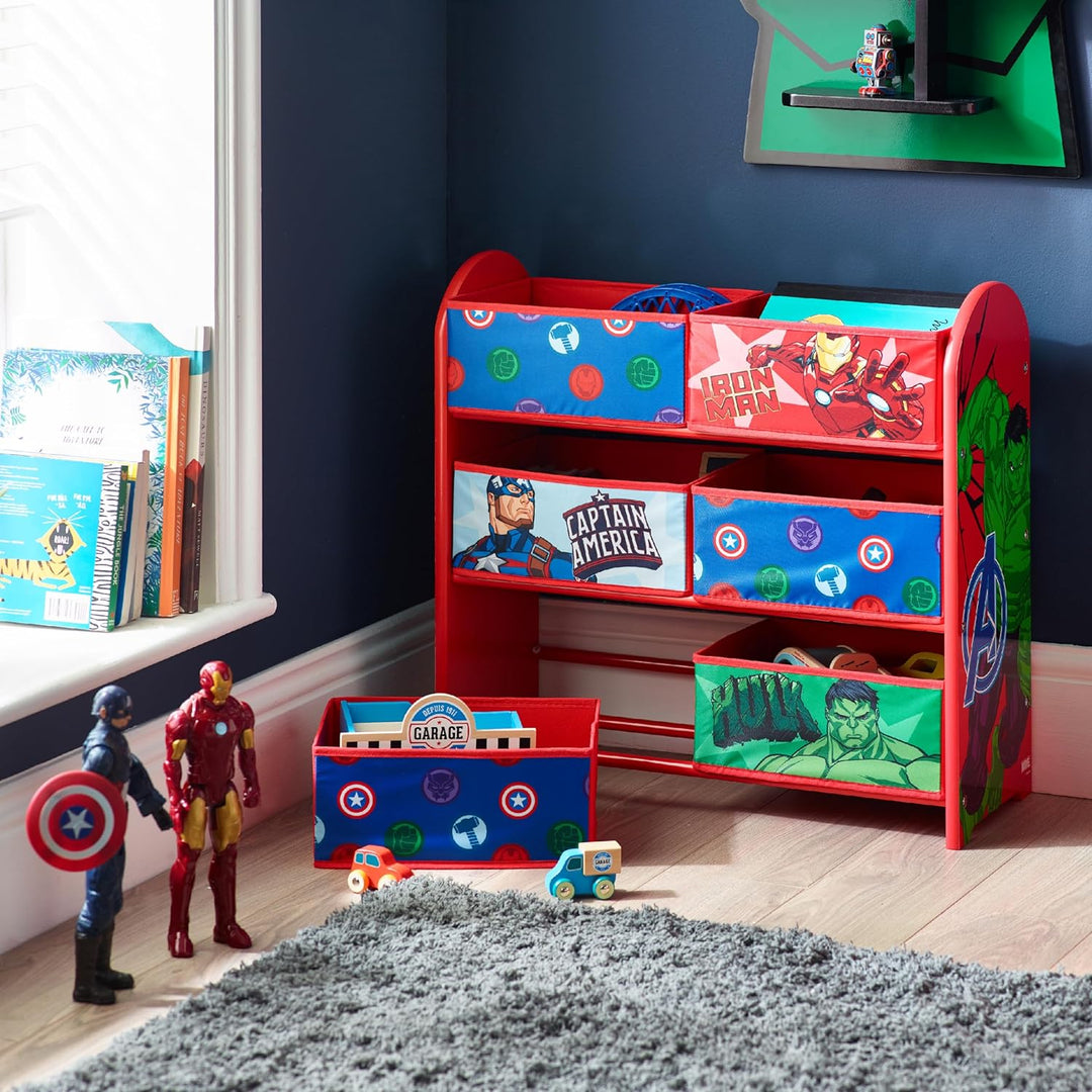 Disney Marvel Avengers Multicoloured Storage Unit with 6 Storage Boxes for Kids