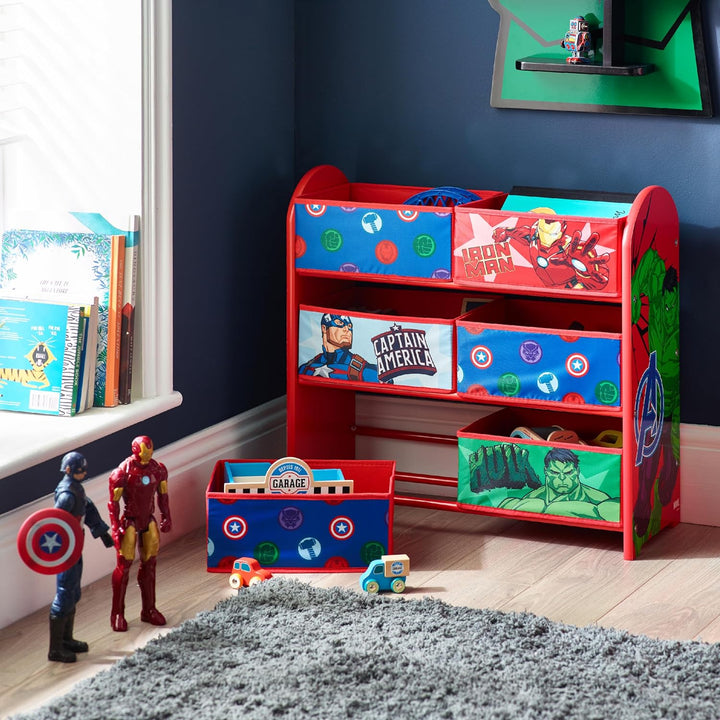 Disney Marvel Avengers Multicoloured Storage Unit with 6 Storage Boxes for Kids