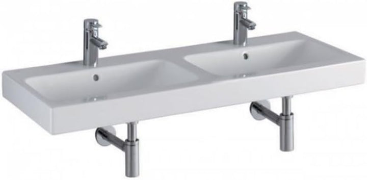 Geberit iCon Doppelwaschtisch 2 Hahnloch 120x48,5 cm weiss