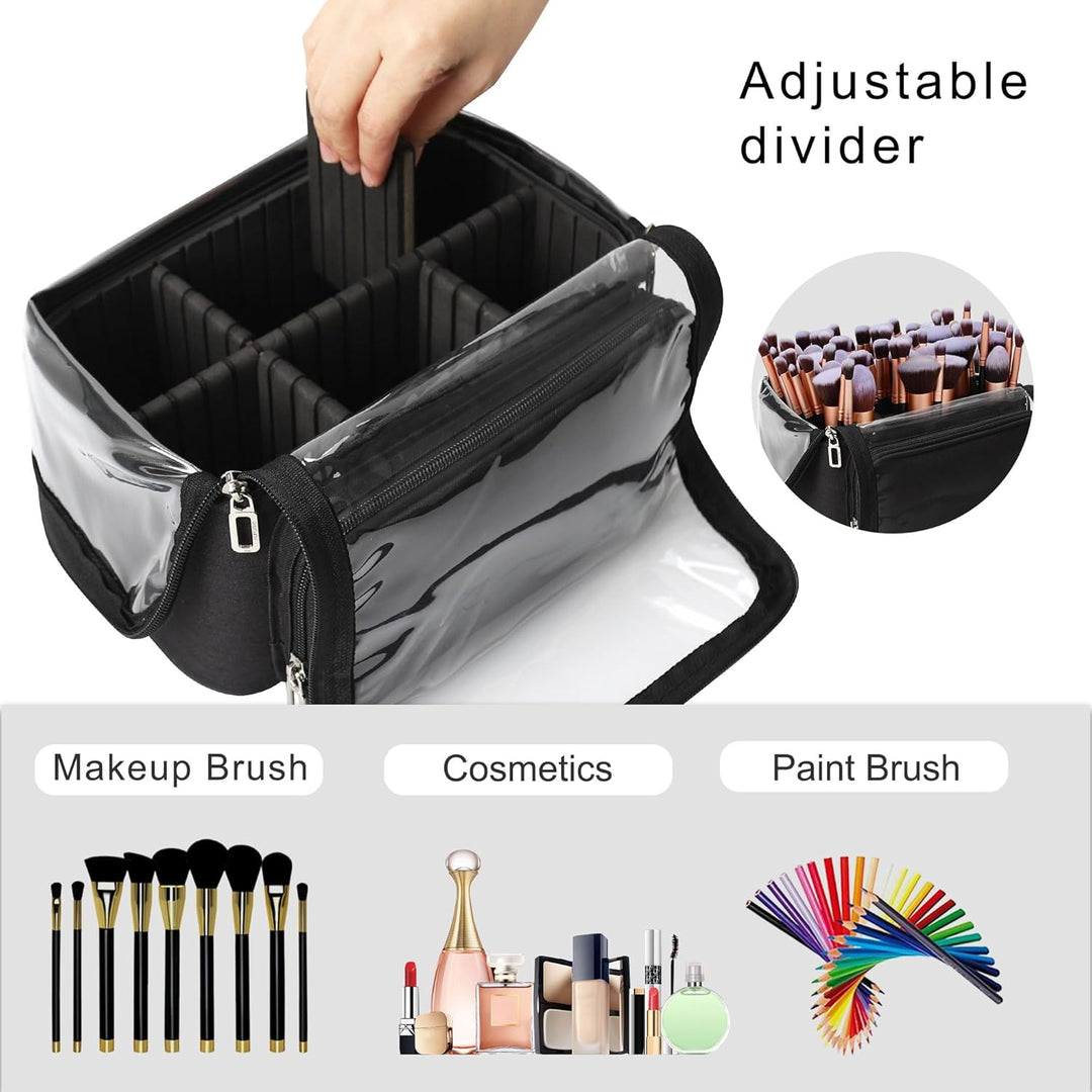 Relavel Kosmetikpinseltasche Extra Gross - Stehhaltende & Faltbare Kosmetiktasche für Reise & Heimge