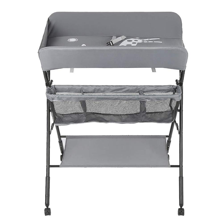 Baby Klappbarer Wickeltisch，Mobiler Wickeltisch mit Rollen und Wickelauflage,Wasserdicht und Höhenve