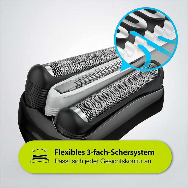 Braun Series 3 Rasierer Herren, 3-in-1-Elektrorasierer, Barttrimmer mit 5 Kammaufsätzen, Wet&Dry, Ge