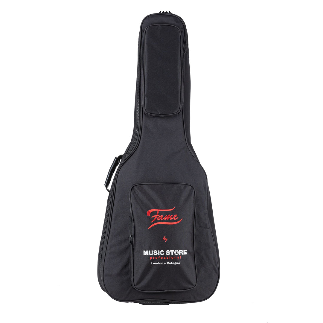 Fame Deluxe Gigbag für Westerngitarre, Wetterfest, mit Rucksackgarnitur, 20mm Polsterung, Zubehörfac