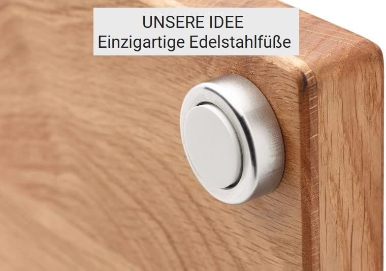 Schneidboard Eiche Inkl. Halter - Grosses Design Schneidebrett Aus Holz Mit Halter - Made in Germany