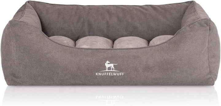 Knuffelwuff orthopädisches Hundebett Baltimore M-L 80 x 55cm Grau - Hundekissen für grosse, mittelgr
