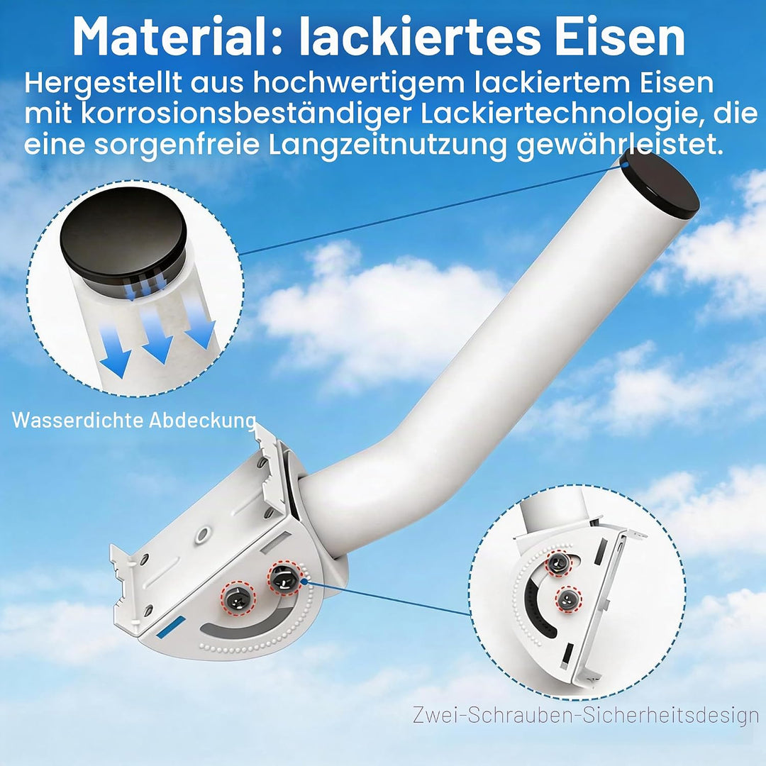 Universal verstellbare TV-Antennenhalterung, Wandmontage, 27.9 cm, wetterfest, J-Stange, kabellose S