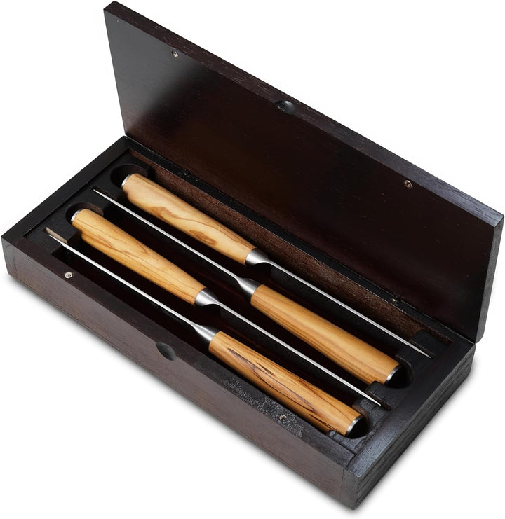 Wakoli Oribu 4er Damast Steakmesser-Set mit 12,50 cm Klingen gefertigt aus 67 Lagen Damaststahl mit