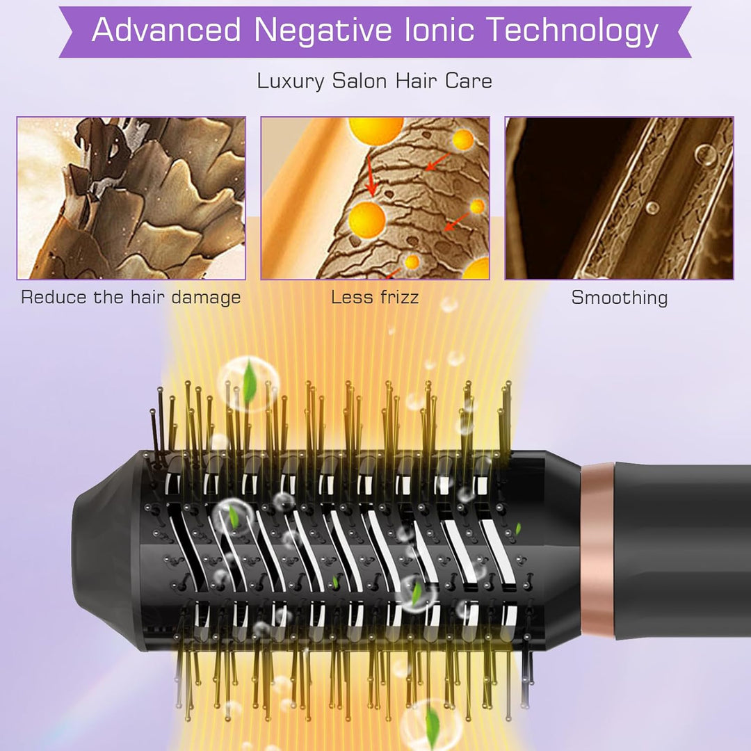 Air styler 6 in 1 Haarstyler, 1000W Warmluftbürste Set mit Hairstyler 200 Millions lonen Föhnbürste