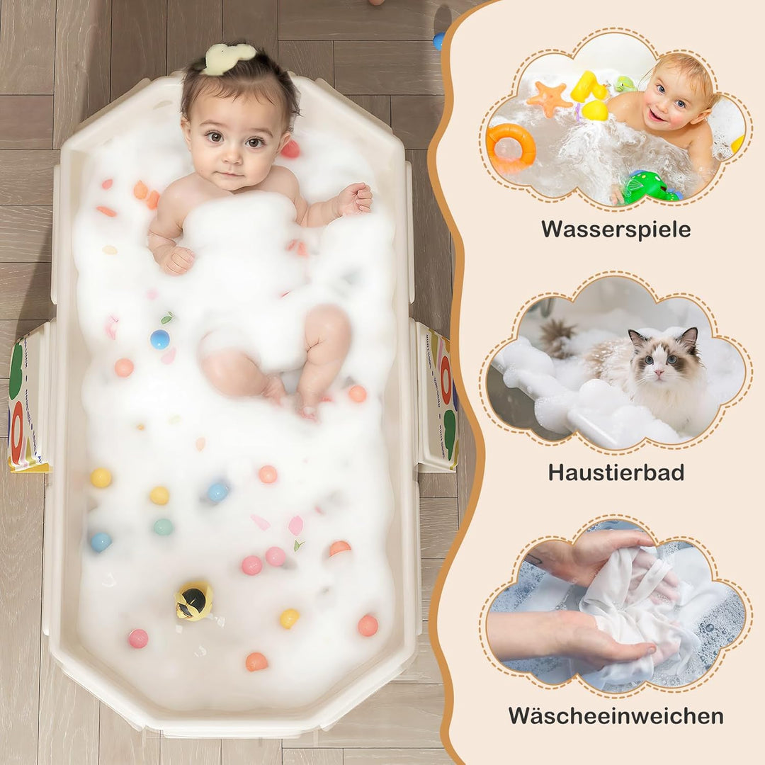 Faltbare Badewanne für Kinder, Grosse Kleinkindbadewanne, Tragbare Badewanne, Tragbares Duschbecken,