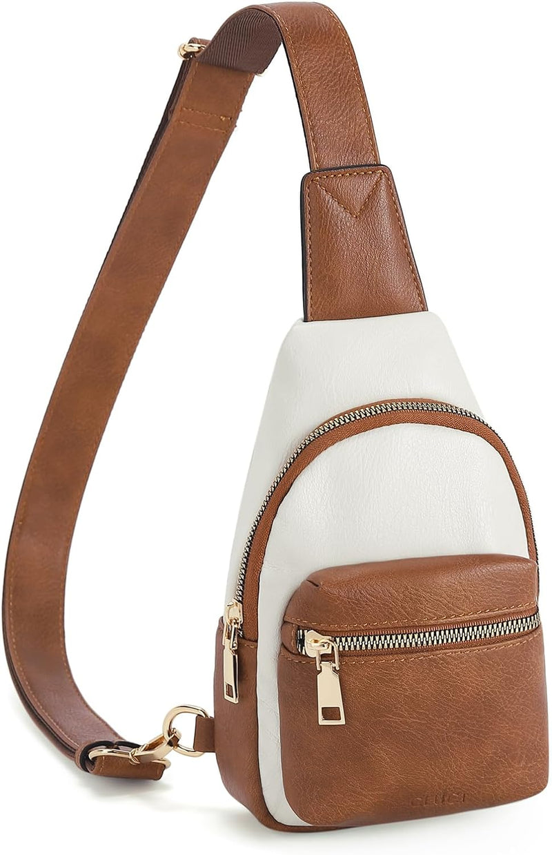 CLUCI Brusttasche Damen Sling Bag, Crossbody Bag damen Klein Umhängetasche diebstahlsicher, Gürtelta