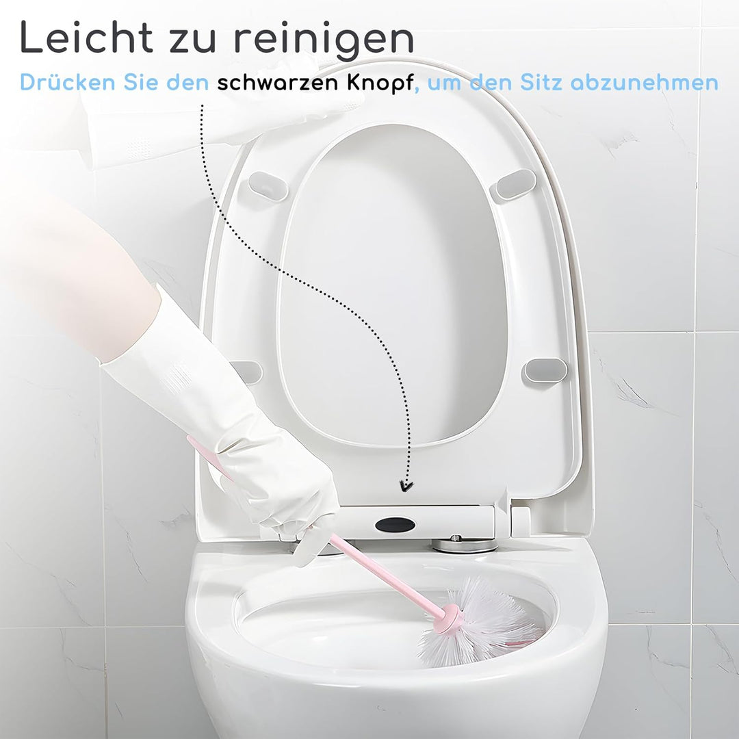 Toilettendeckel mit Absenkautomatik, O Form WC Sitz Deckel mit Quick-Release Funktion zur leichten R