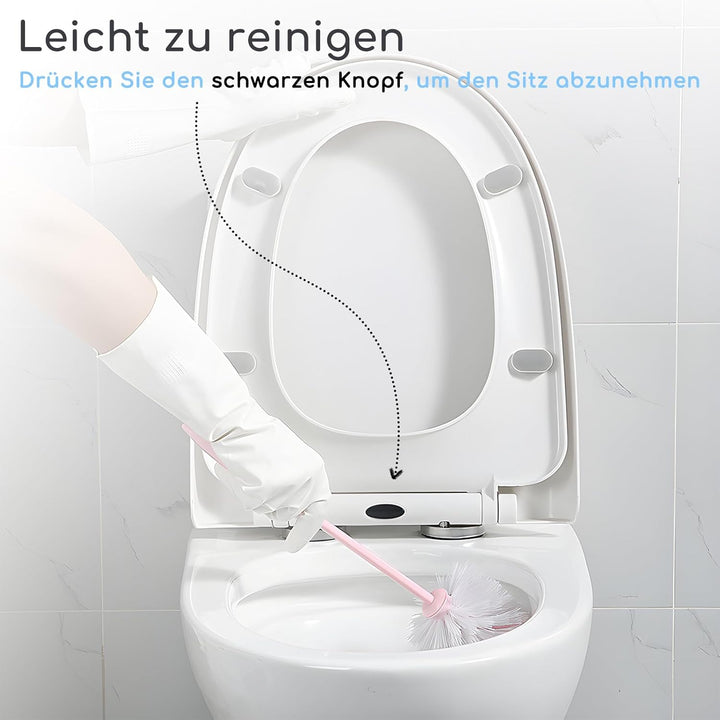 Toilettendeckel mit Absenkautomatik, O Form WC Sitz Deckel mit Quick-Release Funktion zur leichten R