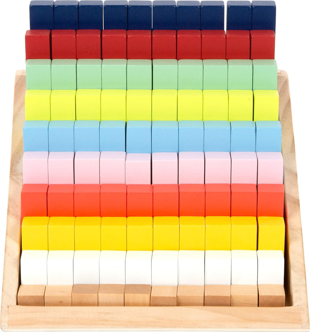 small foot Rechenstäbchen XL-Lernbox "Educate", aus Holz, farbenfroh, schulen das Zahlenverständnis,