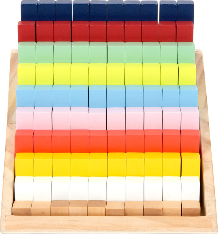 small foot Rechenstäbchen XL-Lernbox "Educate", aus Holz, farbenfroh, schulen das Zahlenverständnis,