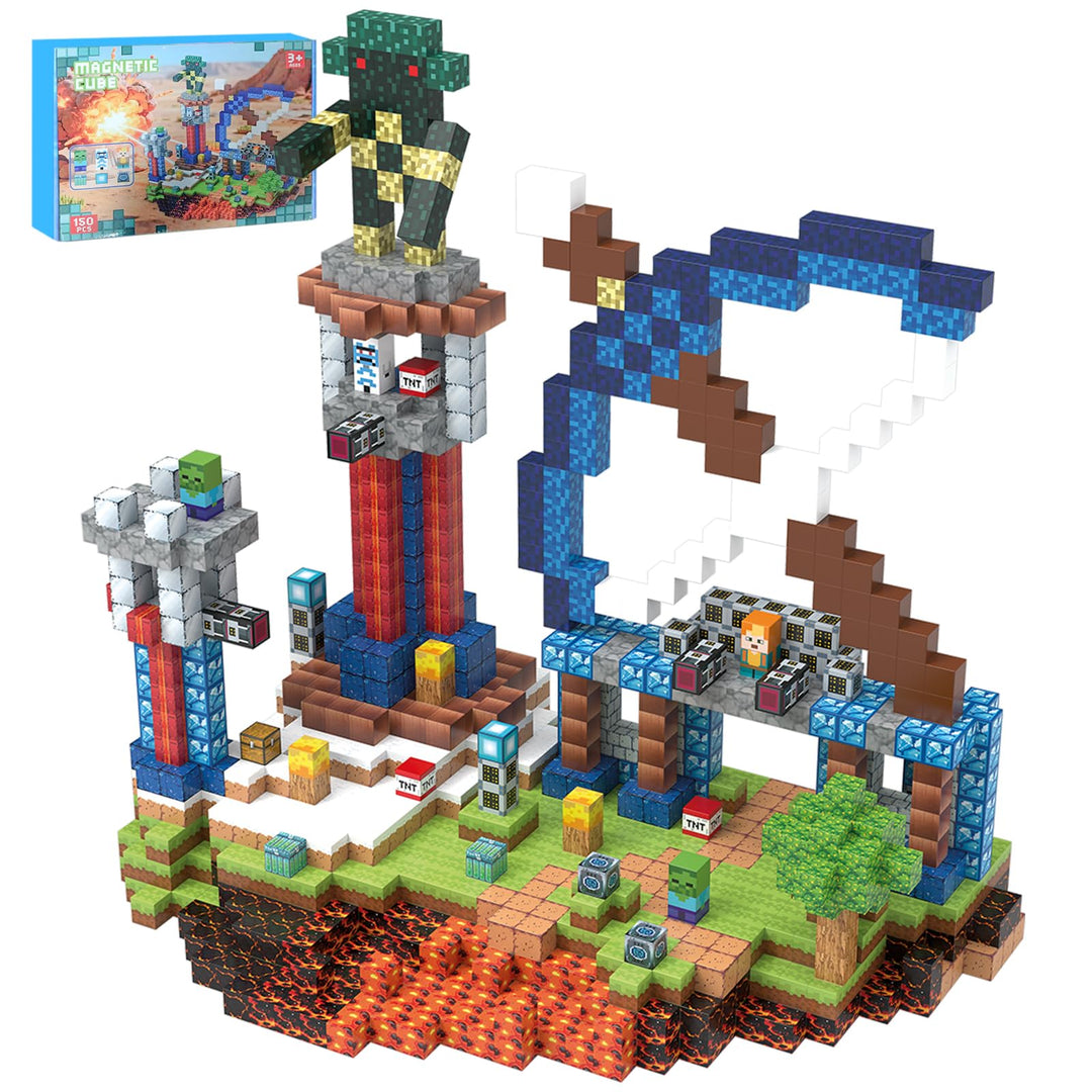 150 Teile Magnetische Bausteine, Baue Magnet 3D Pfeil und Bogen Bausteine Spielzeug für Kinder, Krea