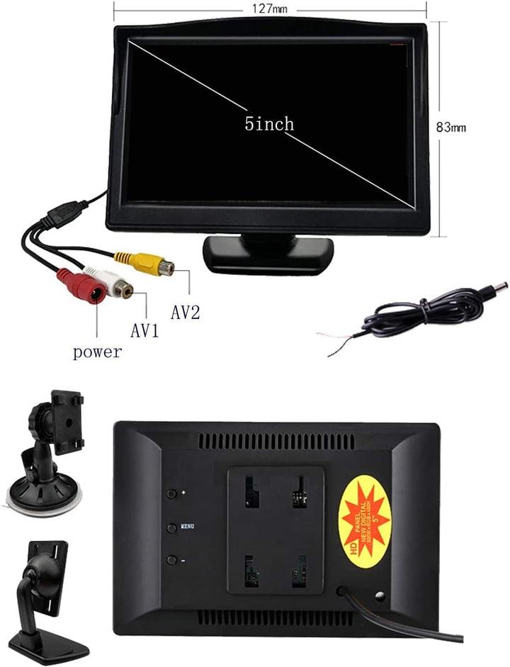 Padarsey 5 Inch Zoll TFT LCD Car Color Rear View Monitor Screen for Parking Rear View Backup Camera