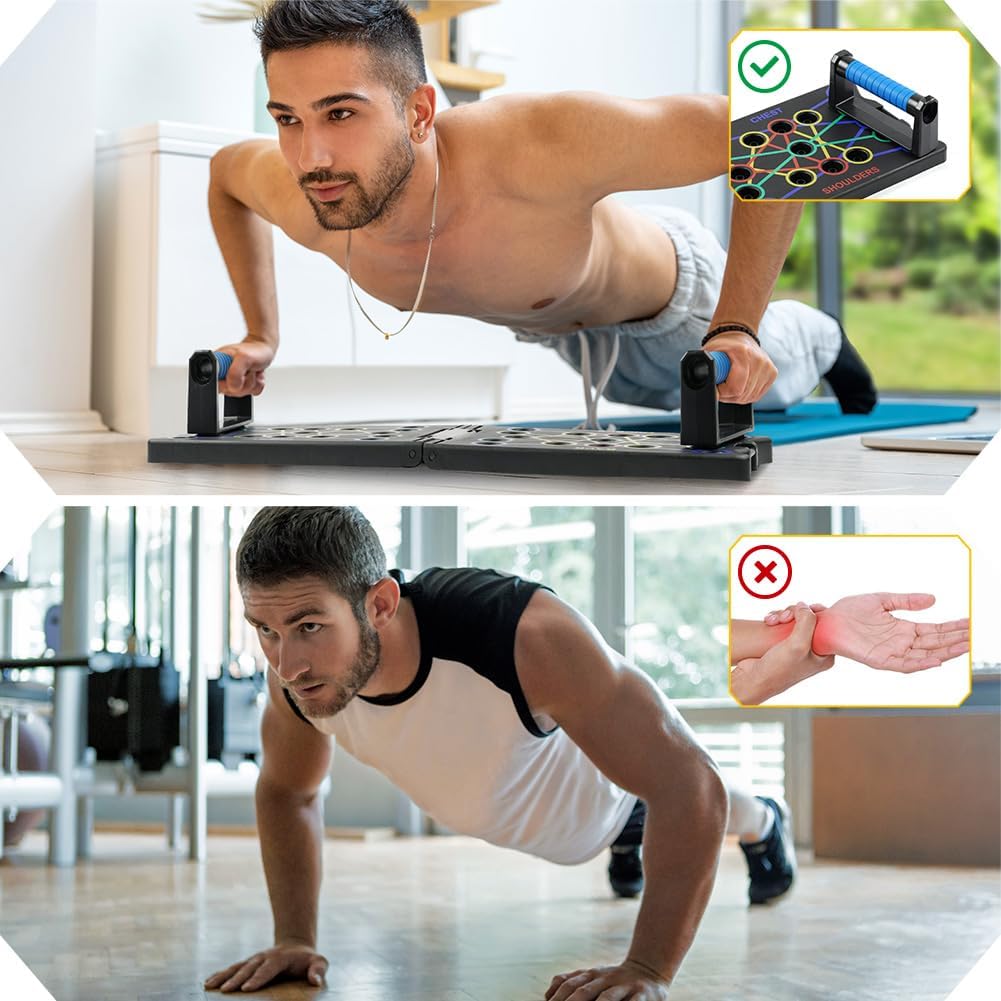 flintronic Liegestützgriffe Liegestütze Brett, Faltbare Tragbare Pushup Ständer, Multifunktions Elit